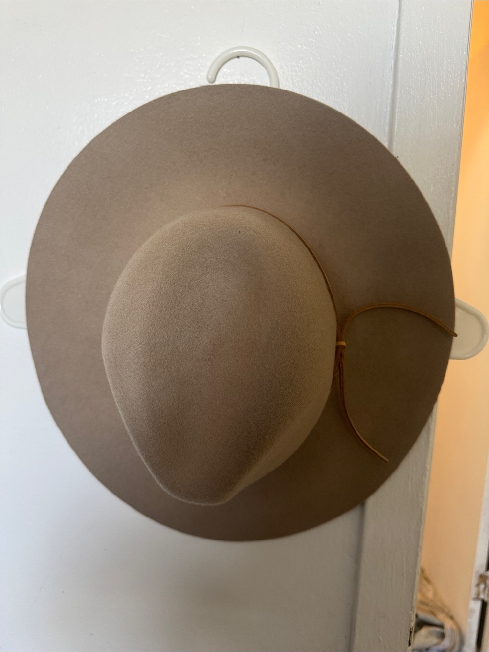 Phenix Taupe Wide-Brim Wool Felt Fedora Hat